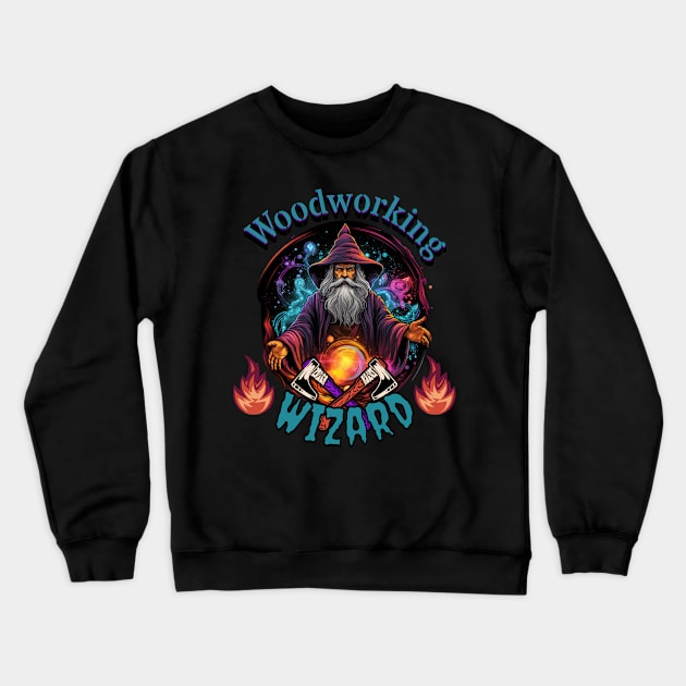 Woodworking Wizard Crewneck Sweatshirt by New Day Prints